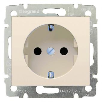 Розетка с заземлением (винтовые клеммы) 16А 250В Legrand Valena Classic слоновая кость