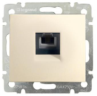 Розетка телефонная одинарная RJ11 Legrand Valena Classic слоновая кость