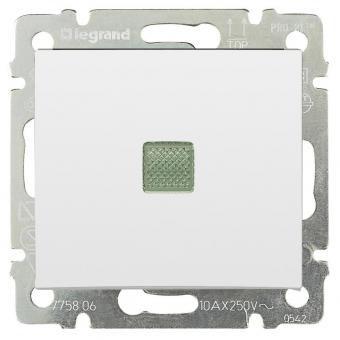 Выключатель одноклавишный с подсветкой 10АХ 250В Legrand Valena Classic белый
