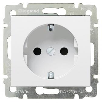 Розетка с заземлением (винтовые клеммы) 16А 250В Legrand Valena Classic белая