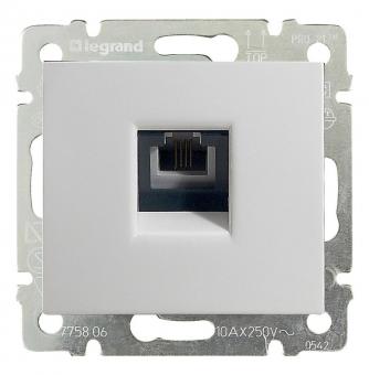 Розетка телефонная одинарная RJ11 Legrand Valena Classic белая