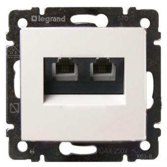 Розетка телефонная двойная RJ11 Legrand Valena Classic белый