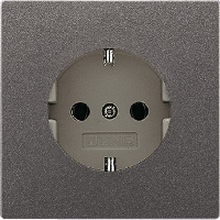 JUNG LS 990 АнтрацитРозетка с/з с защитными шторками безвинт зажим (AL2520KIAN)