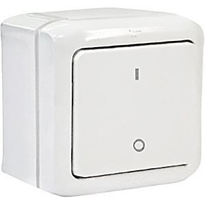 Выключатель двухполюсный IP44 Legrand Quteo белый
