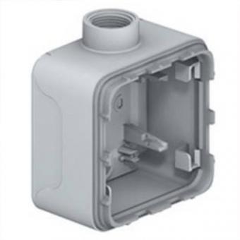 Коробка однопостовая с кабельным вводом ISO20 накладного монтажа Legrand Plexo серая