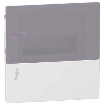 Бокс встраиваемый с дымчатой дверцей Schneider Electric Mini Pragma на 8 модулей с клеммниками N+PE