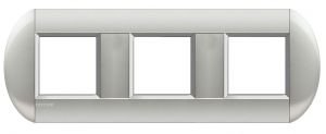 LivingLight Рамка овальная, 3 поста, цвет Алюминий