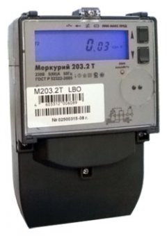 Счетчик электроэнергии Меркурий 203.2T LBО однофазный многотарифный с PLC-модемом