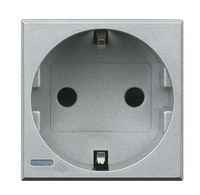 Axolute Розетка 2К+З, 10/16 А 250 В с боковыми заземляющими контактами Schuko, с экранированными кон