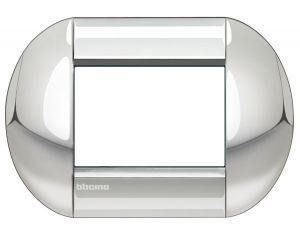 LivingLight Рамка овальная, 3 модуля, цвет Хром
