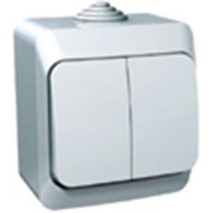 Выключатель двухклавишный IP44 Schneider Electric Этюд белый