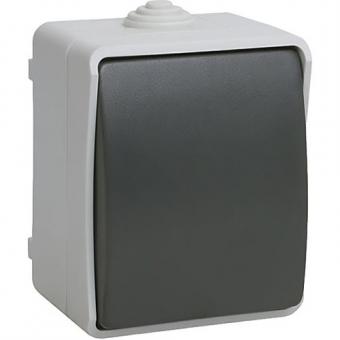 Выключатель одноклавишный для открытой установки IP54 IEK Форс ВС20-1-0-ФСр