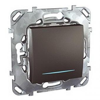 Выключатель одноклавишный с подсветкой Schneider Electric Unic Top графит
