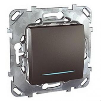 Переключатель одноклавишный с подсветкой Schneider Electric Unica Top графит