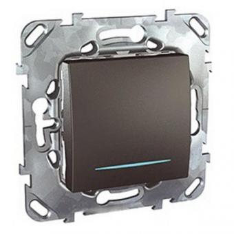 Переключатель одноклавишный перекрестный с подсветкой Schneider Electric Unica Top графит