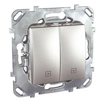 Выключатель нажимной для управления рольставнями Schneider Electric Unica Top алюминий