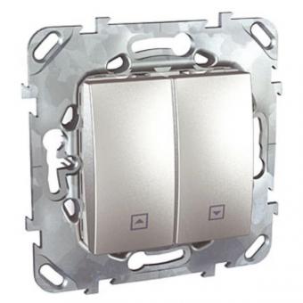 Выключатель для управления рольставнями с фиксацией Schneider Electric Unica Top алюминий