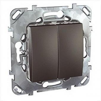 Выключатель двухклавишный Schneider Electric Unica Top графит