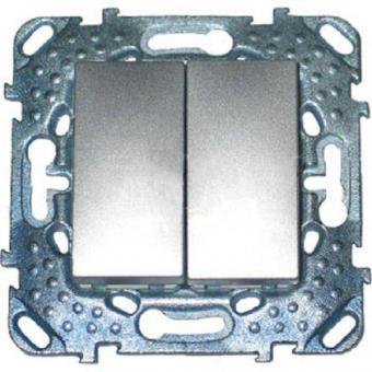 Выключатель двухклавишный Schneider Electric Unica Top алюминий