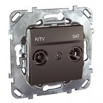 Розетка телевизионная TV-FM-SAT проходная Schneider Electric Unica Top графит