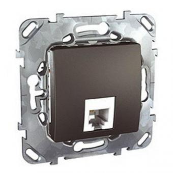 Розетка телефонная одинарна RJ11 (4 контакта) Schneider Electric Unica Top графит