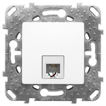 Розетка телефонная одинарная RJ11 (4 контакта) Schneider Electric Unica белая