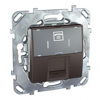 Розетка телефонная одинарная RJ11 (6 контактов) Schneider Electric Unica Top графит