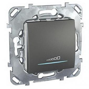Светорегулятор (диммер) электронный нажимной универсальный 350W Schneider Electric Unica Top графит