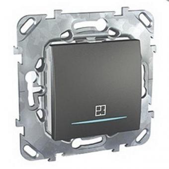 Таймер электронный нажимной 2сек - 12мин с индикационной лампой 8А Schneider Electric Unica Top графит