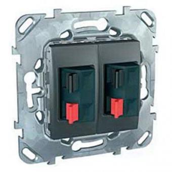 Розетка акустическая двойная Schneider Electric Unica Top графит