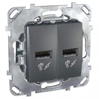 Зарядное устройство USB 2.0 Schneider Electric Unica Top графит