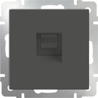 Розетка компьютерная одинарная Ethernet RJ45 Werkel (серо-коричневая)