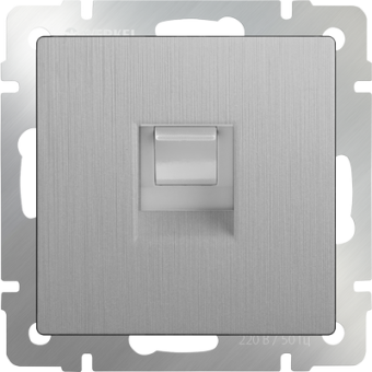 Розетка компьютерная одинарная Ethernet RJ45 Werkel (серебряный рифленый)