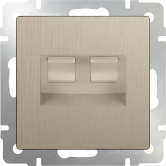 Розетка двойная компьютерная+телефонная RJ11+RJ45 Werkel (шампань рифленый)