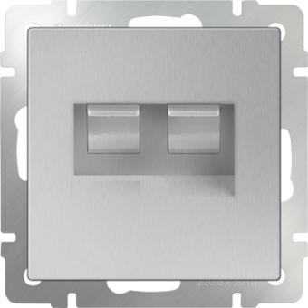 Розетка компьютерная двойная Ethernet RJ45 Werkel (серебряная)
