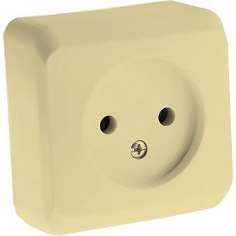 Розетка одинарная без заземления Schneider Electric Этюд кремовая