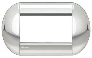 LivingLight Рамка овальная, 4 модуля, цвет Хром