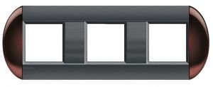 LivingLight Рамка овальная, 3 поста, цвет Бордовый
