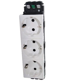 Розетка Legrand Mosaic DLP 3х2К+3 белая со шторками 6М
