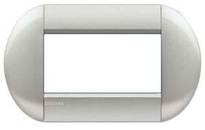 LivingLight Рамка овальная, 4 модуля, цвет Алюминий