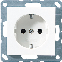 Штепсельная розетка SCHUKO 16A 250V~ с заземлением; белая