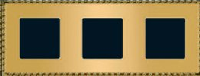 Рамка на 3 постa, TOLEDO, гор/верт. цвет real gold