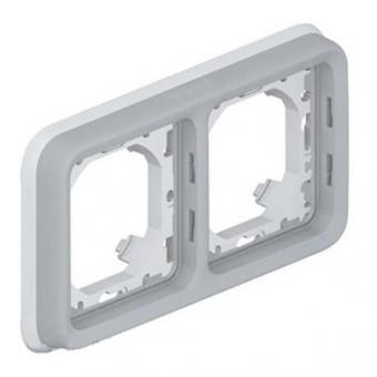 Рамка на два поста с суппортом горизонтальная Legrand Plexo IP55 серый