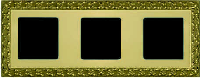 Рамка на 3 поста, SAN SEBASTIAN, гор./верт., цвет bright gold