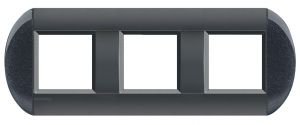 LivingLight Рамка овальная, 3 поста, цвет Антрацит