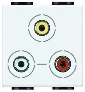 LivingLight Разъем 3xRCA, цвет белый