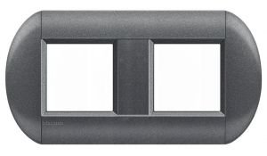 LivingLight Рамка овальная, 2 поста, цвет Графит