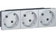 Розетка Legrand Mosaic 3х2К+3 45° белая 6М