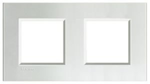 LivingLight Рамка прямоугольная, 2 поста, цвет Серебро