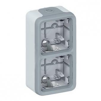 Коробка двухпоставая вертикальная накладного монтажа Legrand Plexo IP55 серая